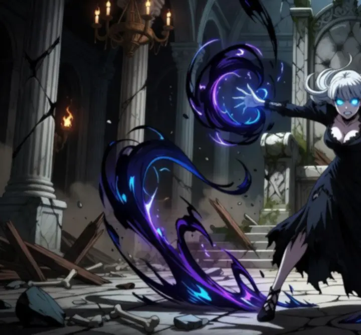 Marie, a Skullgirl, félelmetes boss jelenetben