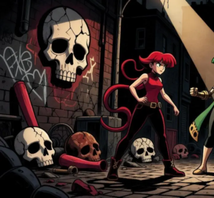 Skullgirls történet mód útmutató illusztráció fontosabb fejezetekkel