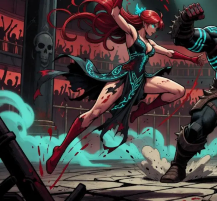 Új Skullgirls karakterek akció közben illusztrációs jelenet